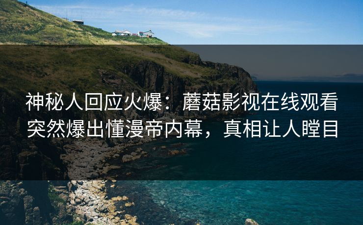 神秘人回应火爆：蘑菇影视在线观看突然爆出懂漫帝内幕，真相让人瞠目